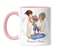 Kiddle-Design Mère Fille Tasse Rose Personnalisée Maman Cadeau Fête des Mères Bonus Maman Belle-mère Maman Cadeau Tasse Fête des Mères