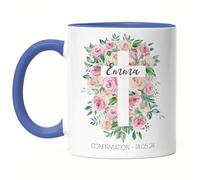 Kiddle-Design Mug Bleu Confirmation Fille Cadeau de Confirmation Personnalisé Cadeau d'argent Félicitations pour la Confirmation Proverbes