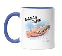 Kiddle-Design Mug Bleue personnalisé maman chien | Cadeau pour fière propriétaire de chien | Pour les amoureux des chiens Dog Mom avec animal de compagnie | Individuel & personnalisé