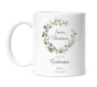 Kiddle-Design Mug Confirmation Fille Cadeau de Confirmation Personnalisé Cadeau d'argent Proverbes Félicitations pour la Confirmation