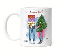 Kiddle-Design Mug de Noël Personnalisé Couple Idée Cadeau Couple Personnalisé Petit ami & Petite amie Noël Saint-Nicolas Mug d'amour