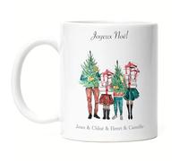 Kiddle-Design Mug de Noël Personnalisé Famille Mug Idée Cadeau Parents Enfants Personnalisé Saint-Nicolas Noël Xmas Cadeau 2 enfants