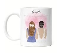 Kiddle-Design Mug demoiselle d'honneur personnalisé avec nom demoiselle d'honneur & mariée | Question & Cadeau de remerciement pour les amies demoiselles d'honneur Bridesmaid