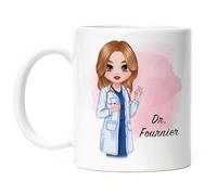 Kiddle-Design Mug Médecin personnalisé | Cadeau d'études de médecine | Avec nom pour féliciter l'examen Médecine Études Merci & Cadeau d'adieu