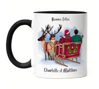 Kiddle-Design Mug Noire de Noël Personnalisé Couple Idée de Mug Cadeau Petit Ami & Petite Amie Couple Personnalisé Noël Saint-Nicolas Mug d'Amour