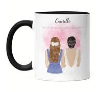 Kiddle-Design Mug Noire demoiselle d'honneur personnalisé avec nom demoiselle d'honneur & mariée | Question & Cadeau de remerciement pour les amies demoiselles d'honneur Bridesmaid