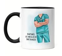 Kiddle-Design Mug Noire Médecin Personnalisé avec nom Cadeau Infirmier Reconnaissance pour infirmier Médecin Diplômé en médecine