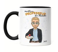 Kiddle-Design Mug Noire personnalisé pour enseignant | Cadeau d'adieu et de remerciement parfait | Pour les professeurs de t les diplômés de l'enseignement