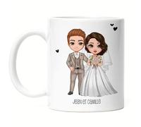 Kiddle-Design Mug personnalisé pour le mariage | Cadeau de mariage en argent avec nom | Idée cadeau couple de mariés anniversaire de mariage