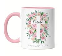 Kiddle-Design Mug Rose Confirmation Fille Cadeau de Confirmation Personnalisé Cadeau d'argent Félicitations pour la Confirmation Proverbes