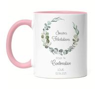 Kiddle-Design Mug Rose Confirmation Garçon Fille Cadeau de Confirmation Personnalisé Cadeau d'argent Proverbes Félicitations pour la Confirmation