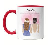 Kiddle-Design Mug Rouge demoiselle d'honneur personnalisé avec nom demoiselle d'honneur & mariée | Question & Cadeau de remerciement pour les amies demoiselles d'honneur Bridesmaid