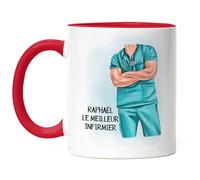 Kiddle-Design Mug Rouge Médecin Personnalisé avec nom Cadeau Infirmier Reconnaissance pour infirmier Médecin Diplômé en médecine