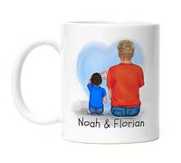 Kiddle-Design Père Fils Tasse Personnalisée Cadeau Fête des Pères Papa Enfants Nom Cadeau Tasse à café pour pères Fête des Pères Papatag
