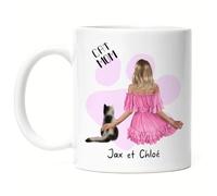 Kiddle-Design Propriétaire de chat Tasse personnalisée Cadeau pour maman chat Amoureux des chats Femme Cat Mom Ami des chats Animal domestique & maître