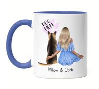 Kiddle-Design Propriétaire de chien Mug Bleu Personnalisé Cadeau pour maman de chien Amoureux de chien Propriétaire de chien Femme Dog Mom Ami de chien Animal domestique & maître
