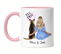 Kiddle-Design Propriétaire de chien Mug Rose Personnalisé Cadeau pour maman de chien Amoureux de chien Propriétaire de chien Femme Dog Mom Ami de chien Animal domestique & maître