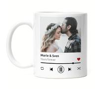 Kiddle-Design Song Cover Mug Photo Playlist Image musicale Cadeau personnalisé avec photo dans le design de la pochette de musique Spotify Cadeaux photo pour elle & lui