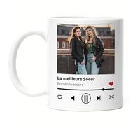 Kiddle-Design Song Cover Mug Photo Playlist Image musicale Cadeau personnalisé avec photo dans le design de la pochette de musique Spotify Cadeaux photo pour meilleure amie
