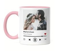 Kiddle-Design Song Cover Mug Rose Photo Playlist Image musicale Cadeau personnalisé avec photo dans le design de la pochette de musique Spotify Cadeaux photo pour elle & lui