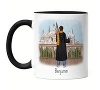 Kiddle-Design Sorcier Tasse Noire Personnalisée Sorcière Magique Fantastique Idée cadeau avec nom à personnaliser Diplôme Baccalauréat Bachelor Homme