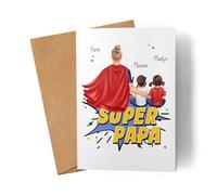 Kiddle-Design Super Papa Carte personnalisée Fête des Pères Carte d'Anniversaire de Papa Père avec Bébé Enfant