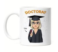 Kiddle-Design Tasse de graduation personnalisée | Cadeau de graduation Baccalauréat Licence Bachelor Master Femme | Cadeau de graduation avec nom diplômé Docteur