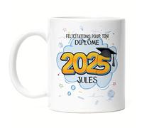 Kiddle-Design Tasse de graduation personnalisée | Cadeau examen de fin d'études Noms Année | Félicitations Diplôme d'études Bachelor Master