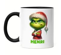 Kiddle-Design Tasse Noire personnalisée Anti Noël Tasse de Noël Drôle avec nom Noël Saint-Nicolas Fun Idée cadeau pour enfants