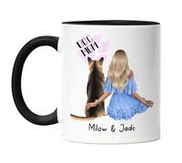 Kiddle-Design Tasse noire personnalisée pour propriétaire de chien - Cadeau pour maman et maître