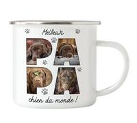 Kiddle-Design Tasse personnalisée pour papa de chien avec photo et nom - Tasse pour chien pour propriétaires et amoureux de chiens - Cadeau de fête des pères et anniversaire pour maître - Tasse en