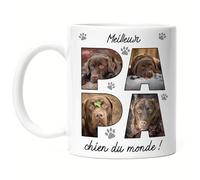Kiddle-Design Tasse pour papa de chien personnalisée avec photo et nom - Tasse pour chien pour propriétaires et amateurs de chiens - Cadeau pour papa pour la fête des pères et anniversaire maître