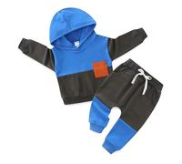 KIDDLETOWN Bébé Garçon Vêtement Bloc de Couleur Sweat-shirt, Ensemble de vêtements, Sweats à Manches Longues + Pantalon Taille Elastique pour 3-24 Mois