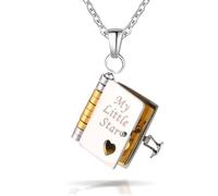 Kiddo Sky Collier Livre My Little Star pour Fille - Collier Livre My Incredible Daughter, Cadeaux pour Fille de Papa/Maman, 6 Pages Ouvrables, Porte des Cadeaux D'amour Éternel (Ma Petite Étoile)