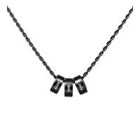 Kiddo Sky Collier Prénom Personnalisé pour Homme 2/3/4/5/6 Perles Breloque 22 Pouces Noir/Or/Argent Chaîne en Acier Inoxydable Collier Anniversaire Relation Bijoux Cadeau (3 Noms)