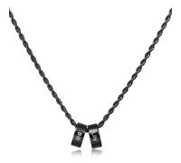 Kiddo Sky Collier Prénom Personnalisé pour Homme 2/3/4/5/6 Perles Breloque 22 Pouces Noir/Or/Argent Chaîne en Acier Inoxydable Collier Anniversaire Relation Bijoux Cadeau (2 Noms)