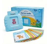 KiddoSpace Cartes Flash Parlantes - Audio Éducatives pour Enfants à partir de 3 Ans - 72 Cartes Interactives pour l'Apprentissage - Jouets Montessori - Orthophonie pour l'Autisme (Bleu)