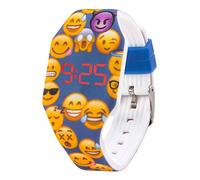 Kiddus Digital LED Montre pour Filles, garçons, Ados. Batterie Japonaise de Longue durée remplaçable. Montre-Bracelet en Silicone. Facile à Lire et à Apprendre l’Heure. KI102018 Emoji Bleu