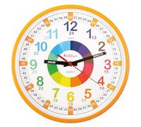 Kiddus Horloge Murale Éducative pour Enfants, Garçon, Fille. Diamètre 30 cm.Time Teacher Analogique avec Exercices. Mécanisme en Quartz Silencieux.