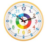Kiddus Horloge Murale Éducative pour Enfants, Garçon, Fille. Diamètre 30 cm.Time Teacher Analogique avec Exercices. Mécanisme en Quartz Silencieux.