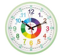 Kiddus Horloge Murale Enfant pour Apprendre l'Heure, Horloge Apprentissage 30cm avec Aiguilles Inscrites Heure et Minute, Décoration Chambre Fille et Garçon, Silencieuse, Pédagogique Chiffres Colorés