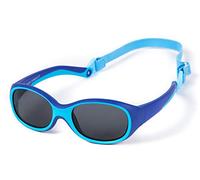 Kiddus Lunettes de Soleil Fille et Garçon, UV400 CAT3 Protection 100% UVA UVB, Monture Incassable Flexible Monobloc, Avec Bande Ajustable, Légères et Sans BPA