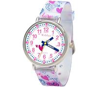 Kiddus Montre Bracelet Éducative pour Enfants, garçon. Time Teacher Analogique avec Exercices. Facile d’Apprendre à Lire l’Heure. Cuori