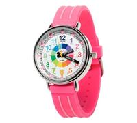 Kiddus Montre Enfant Éducative Analogique, Fille et Garçon Dès 5 Ans | Rose, 5ATM étanche pour natation, aiguilles classiques et grands chiffres lisibles