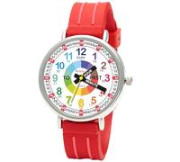 Kiddus Montre Enfant Éducative Analogique, Fille et Garçon Dès 5 Ans | Rouge, 3ATM uniquement éclaboussures, aiguilles classiques et grands chiffres lisibles