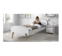 KIDDY Chambre enfant complète style scandinave en bois pin massif et MDF laqué blanc - l 90 x L 200 cm