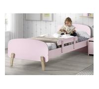 KIDDY Chambre enfant complète style scandinave en bois pin massif et MDF laqué vieux rose - l 90 x L 200 cm