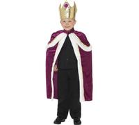 Kiddy King Costume, Male Small Age 4-6 Multicolore