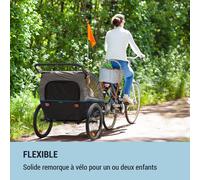 Kiddy King remorque de vélo pour enfants Jogger-Buggy 2 places 40 kg