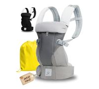 KIDDY KINGDOM Porte-bébé ergonomique pour nouveau-né dès la naissance - Porte-bébé multifonction 3 en 1 de 0 à 36 mois - Porte-bébé avec maille douce 3D - Coton - Sangle de transport pour bébé - Gris